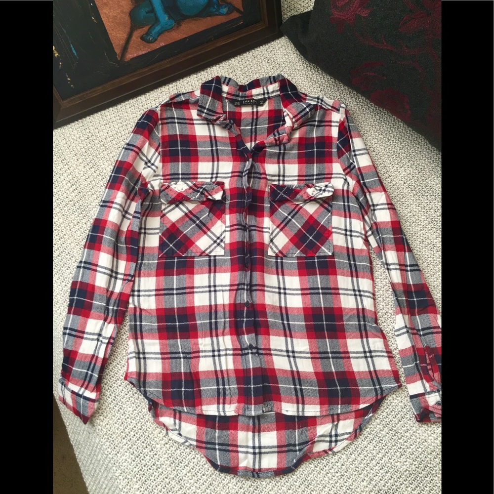 💥Zara plaid shirt long sleeve button down